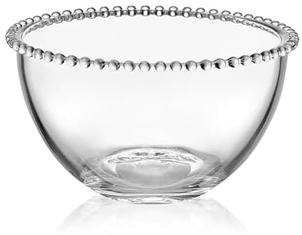 Fitz and Floyd Beaded Glass Fruit Serve Salad Bowl, 8.25 Inch