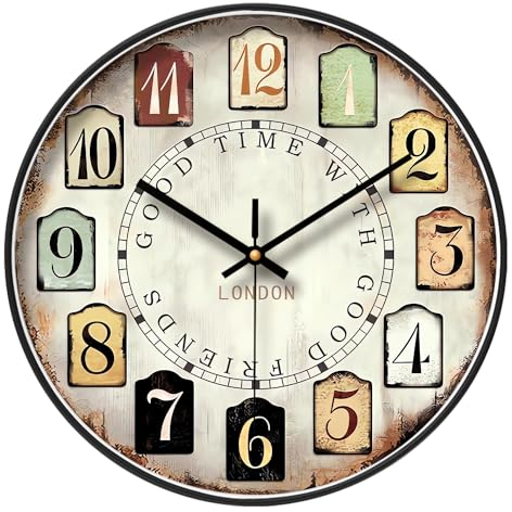 NUOVO Orologio da parete decorativo vintage con grandi numeri arabi, orologio da parete classico vintage, soggiorno e camera da letto