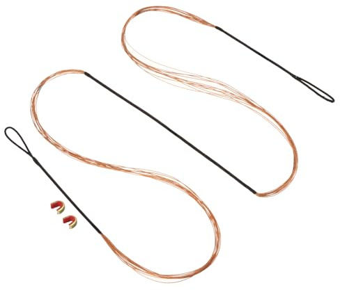 PATIKIL Remplacement de Corde d'arc, Corde d'arc Recourbée à 12 Brins avec Pointe d'Encoche pour Arc Classique Traditionnel AMO de 57 Pouces, Noir Orange