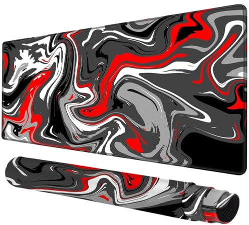 Rcege Grand tapis de souris pour bureau - 600 x 300 mm - Tapis de souris de jeu avec bords cousus - Support antidérapant - Tapis de bureau pour clavier et souris