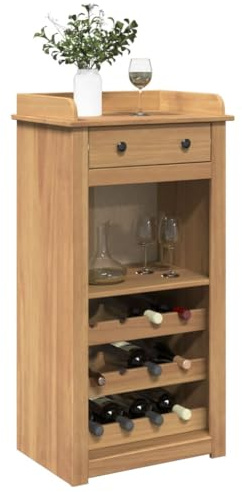Tidyard - Armario para vino (57 x 40 x 111,5 cm, madera de pino maciza, botella, estante para botellas, para cocina, bar, salón, bistro, bodega de vinos