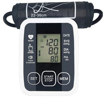 FONCBIEN Blood Pressure Monitor, Upper Arm Blood Pressure Machines with Adjustable Arm Cuff Large Display 2x99 Reading Memory BP Machine for Home Use