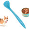 1 Pcs Pet Long Handle Spoon Dog Food Fork Plastic Special Curved Dog Cat Can Tin Food Mixing Spoon