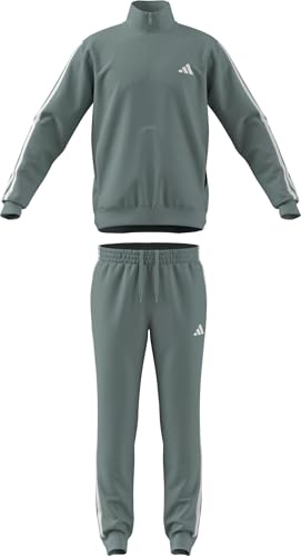 adidas Herren SPORTSWEAR BASIC 3 STRIPES TRICOT TRACKSUIT, Wonder Sage, XXL