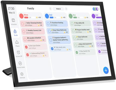SENECESLI 10.1 Tum Smart Digital Kalender+digital Bildram, Elektroniskt Syrdiagram och WiFi -planerare med IPSHD Interactive Pekskärm för Familjescheman, Vägg och Skrivbord
