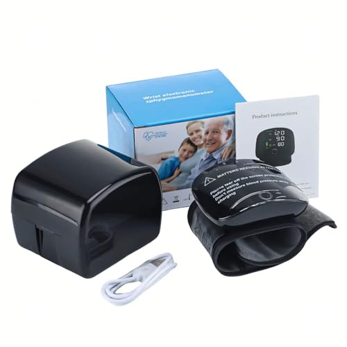 Sfigmomanometro ricaricabile da polso con trasmissione vocale accurata, monitor USB-C BP con indicatore OMS, memoria doppia utente e custodia da viaggio per uso domestico