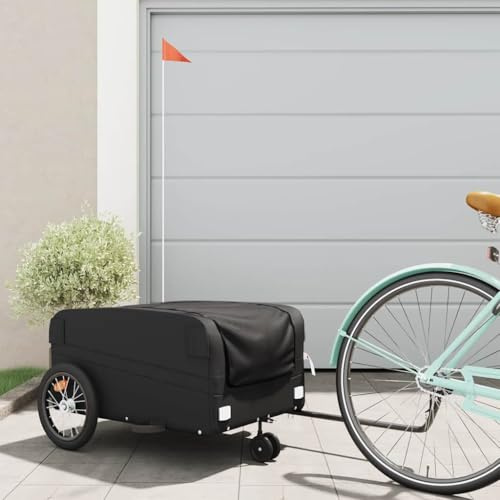 Generico Rimorchio da Bici Nero 45 kg in Ferro,Rimorchi per Bicicletta,94073