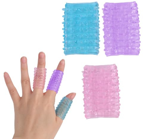 3pcs Finger Covers, Washable & Reusable Finger Guard Protector for Scratching Innovative Ventilation Hole Design Textured Protection Sleeves for Nail Biting Anti Skin Picking Accessories Supplies