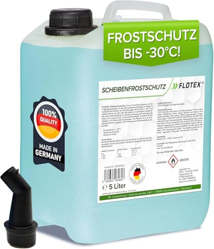 Flotex® Scheibenfrostschutz Konzentrat 2 x 10L – Hocheffektiver Scheibenwasser Frostschutz bis -30°C – Absolut rein & schlierenfrei - Sofort mischbereit – Angenehmer Citrusduft