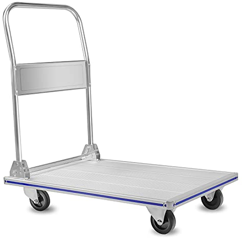 Chariot à plateforme pliable en aluminium très résistant - Capacité de poids de 362,9 kg