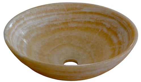 CBAM Waschbecken aus natürlichem Onyx, Inneneinrichtung, Badezimmer-Innenausstattung, Durchmesser 40,5 cm