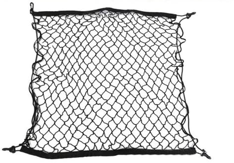 Lastnät 70 x 70 cm universellt bagageutrymme nät bagageförvaring lastorganiserare nylon töjbart elastiskt nätnät med 4 plastkrokar förvaringsnät