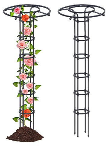 Treillis obélisque de jardin pour plantes grimpantes de 208,3 cm - Cadre de tour vertical pour plantes grimpantes - Cadre de tour pour plantes grimpantes - Support pour plantes grimpantes - Structure