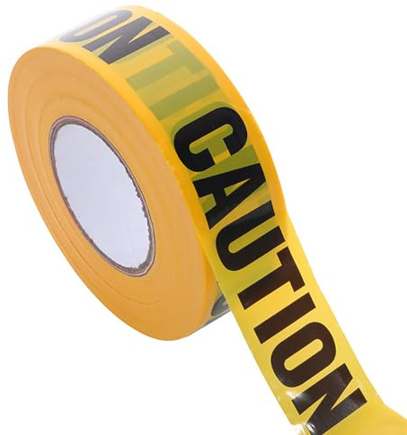 Zyiphor 7.5 cm x 100m Nastro di Avvertenza Non Adesivo, Nastro Segnaletico Giallo Nero, Nastro di Sicurezza per Marcatura, per Aree Pericolose, Cantieri e Halloween Decorazioni, Non Adesivo