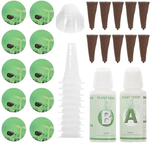 Homoyoyo Kit de Cestas Hidropónicas para Germinación Esponjas Absorbentes, Transparentes y Ranuradas, 10 Unidades para Cultivo en Huerto Interior y Sistema Hidropónico