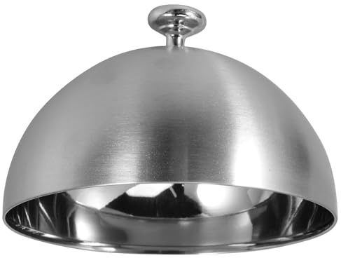 SHINEOFI Stainless Steel Food Dome Cover Silver Non-oil Splash Food Protecting Lid for Restaurant and Household Cooking Griddle Use