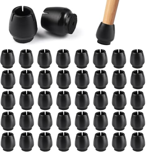 40 Piezas Negro Silicona Protector Sillas Patas con Almohadillas,12-16mm