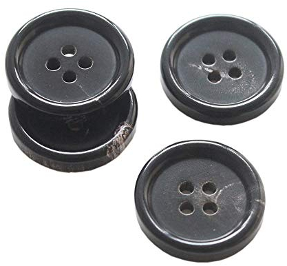 YaHoGa 22 Stück Knöpfe ECHT HORN 20mm 15mm Knöpfe für anzüge jacken mäntel uniform (Schwarze HORN)