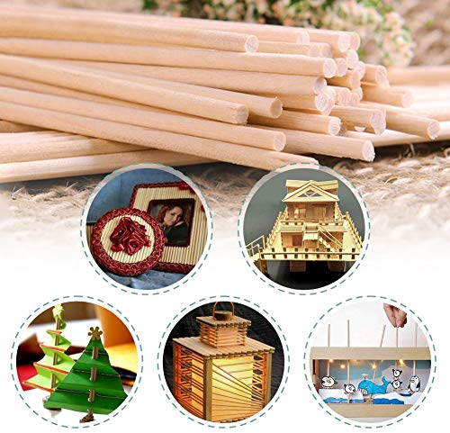 Zerodis 10 stücke 30 cm Lange DIY Holz Handwerk Stöcke Kleine Holzbau Stöcke Bambusstäbe zum Basteln, Bastelstäbe Runder StockFür Handwerk Holzbearbeitung DIY Gebäude