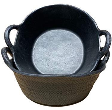 KetoPlastics Heavy Duty Flexible Black Tyre Rubber Skip feed - Horse Pony cow sheep pig Feeding 21L MEDIUM