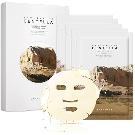 SKIN1004 Madagascar Centella Watergel Sheet Ampoule Mask 25ml 5Pack, K-Beauty