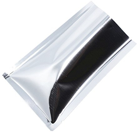 200 stycken mylar folie öppen topp förseglade påsar vakuum varmförseglingspåse för livsmedel förpackningar med skåror (silver, 5 x 7 cm (1,9 x 2,7 tum))