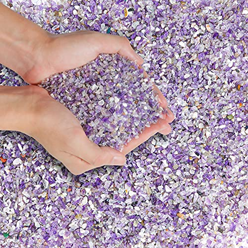 T4U Pierres de Galets pour Jardins, Aquariums Pots de Fleurs et Décoration de Sable et de Pierres, 2 LB de Galets Irrégulièrement Formés, Petits Cristaux Naturels d'Agate, Terrarium DIY, 900g.