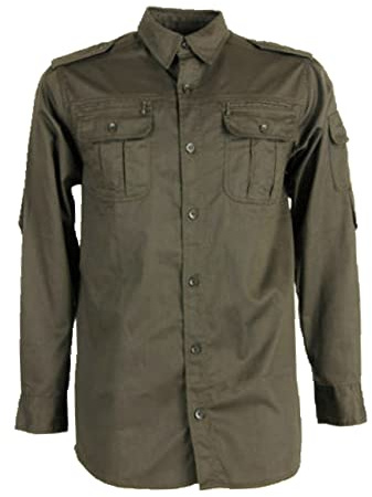 fratelliditalia.org Camicia Cotone Bottoni Caccia Verde Sport Abbigliamento Tecnico Uomo