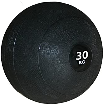 tex idea Medizinball 30 KG Slam Ball Griffige Oberfläche Gewichtsball Fitnessball Gummi Workout Schwarz