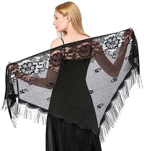 FAIRYGATE Tuch Damen Schal Abendkleid 20er Jahre Fransen Übergroß Stola A6310