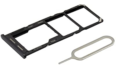MMOBIEL Dual SIM Kartenhalter Ersatz Kompatibel mit Samsung Galaxy A04s 4G - Inkl. SIM Pin - Schwarz