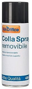 6 PZ NIKOFFICE COLLA SPRAY REMOVIBILE altà qualità azione rapida 400 ml