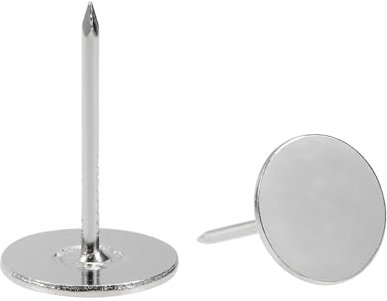 QUARKZMAN 30 Piezas de Clavos de Tapicería, Cabeza Plana de 16mmx25mm, Clavos Decorativos para Muebles, Chinchetas para Sofás y Cabeceros, Color Plata