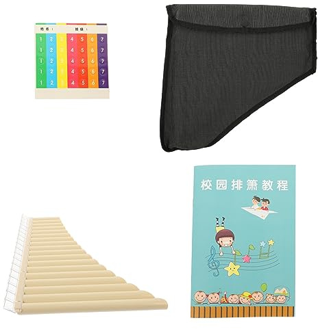 JEWEDECO 18-pan Flute Musical Instrument in C Key, Multi-functional Panpipes for Beginners and Professional Performers, Beige Resin Material, Easy to Carry with Smoother Air Style