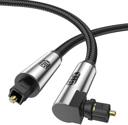 EMK 90 Degree Optical Cable 360 Degree Free-Rotating Fiber Optic Cable Toslink Male to Male Cable for Home Theater, Soundbar, Gaming Console, Speaker(3FT/1M)