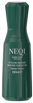 NEQI - Volume Victory Styling Mousse - Espuma ligera para volumen con protección térmica - Para cabello fino y delgado - Hidratante - Volumen duradero sin apelmazar - 150 ml
