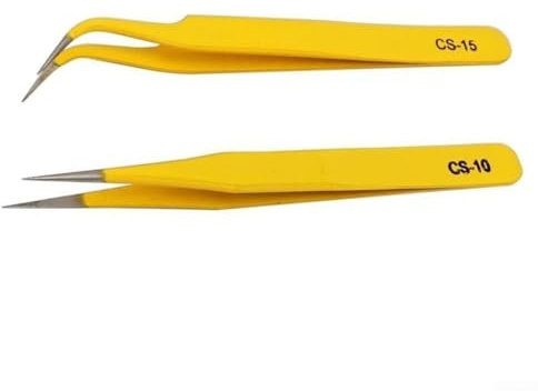 Lot de 2 pinces antistatiques en acier inoxydable pour réparation de téléphone portable et d'ordinateur