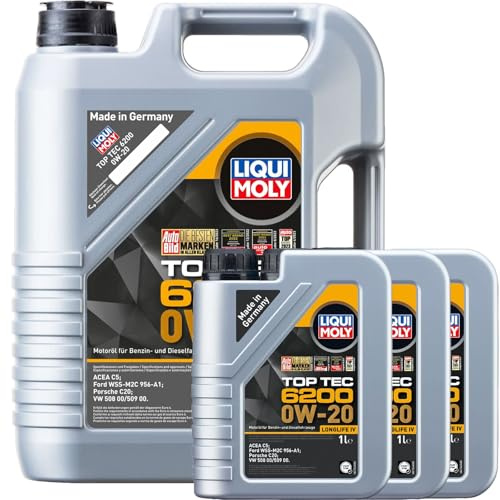 BandelOne enthält 1x5+3x1L Liqui Moly Top Tec 6200 0W20 Öl passend für 508/509.00 C20