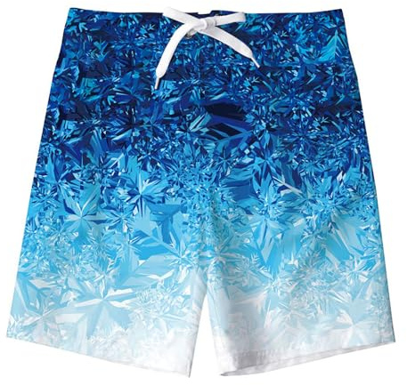 SFreeBo Bañador para Niños, Pantalones Cortos de Baño con Estampado 3D, Secado Rápido, Cintura Elástica, Forro de Malla y Bolsillos, para Playa y Verano, 7-14 Años