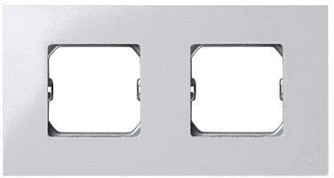 CABLEPELADO Marco compacto para 2 elementos Simon 27 Play | Marco de 2 elementos y bastidores | 2700620-030 | Apto para superficie y empotrar | Dimensiones: 85x162 mm | Color Blanco