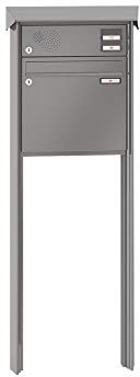 RENZ/Prisma/Freistehende Briefkastenanlage Standbriefkasten/RAL-Farbe 9007 Volumen 12 L/zum Einbetonieren/Sprechsieb Oben/Dein-Briefkasten.de