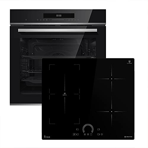 Cuisinière: 60cm Four encastrable EB8019EDP + 59cm Plaque Induction IH85901FZ | Pyrolyse | Fonction pizza | Gril | Circulation de l'air | Air chaud | Tiroirs télescopiques | SET8019IH592FZ