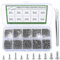 1200 Pcs Phillips Pan Head Self-Tapping Screws, M1/M1.2/M1.4/M1.7 Carbon Steel Round Head Self-Drilling Wood Screws Fasteners Assortment Kit, Nickel Plated