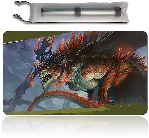 DRAGONLORD ATARKA - MTG Spielmatten+Kostenlose wasserdichte Tasche,MTG Playmate Table Mat Größe 60X35CM, MTG Mouse Pad kompatibel mit MTG TCG CCG RPG