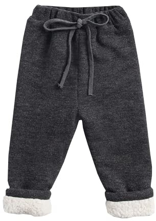 Alunsito Niño Bebé Niña Niño Otoño Invierno Cálido Jogger Pantalones De Chándal Niños Pantalones De Pana Pantalones De Lana Casual 3-4 Años Gris