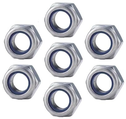 RADSO® M7 (7mm) Steel Nyloc Locking Thin Nuts (Type T - DIN 985), Bright Zinc Plated, Self-Locking with Nylon Insert, Metric Hexagon HEX NYLOC - requires 11mm Spanner - Pack of 20