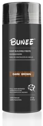 Fibre per Capelli Rinfoltimento in polvere 27,5g Volumizzante Uomo Donna Hair Fiber coprente copertura resistente 100% NATURALE Nero Grigio Marrone Scuro Applicatore (Marrone Scuro, 27,5g)