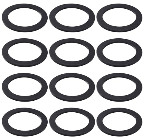 Lyeteung 12 Piezas 54x40x2 mm Planas Juntas para Desagüe de lavabo, Arandelas de Silicona para Fontanería, Juntas para Sifones, para Tubo de Desagüe, Sifón