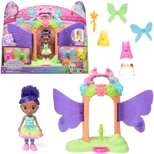 Gabby's Dollhouse Fairylandia, Set di Gioco Magica trasformazione in Fata con funzionalità trasformabile e Accessori per la casa delle Bambole, Giocattoli per Bambini e Bambine dai 3 Anni in su