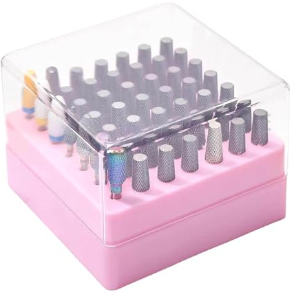 Nagelborrbits Låda 49-Håls Dammtät Förvaringslåda | Nagelborr Box För Kvinnor, Nybörjare, Entusiaster &